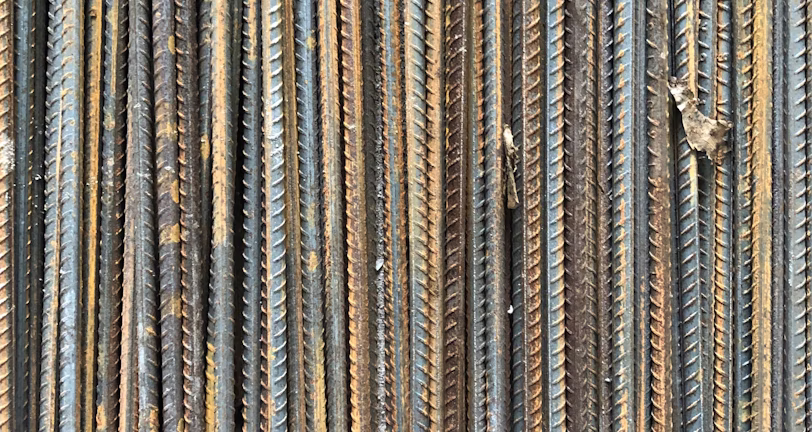 Rebar installation on construction site